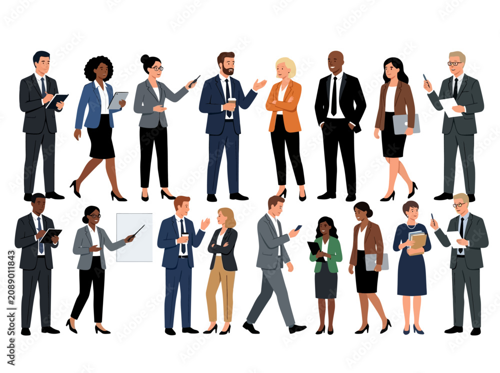 Fototapeta premium Business People Walking Office.