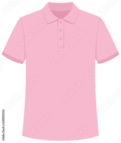 Pink Short Sleeve Polo Shirt Vector Illustration Apparel Mockup