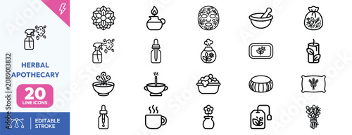 фотографія Herbal Remedy Tools icon set