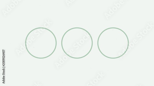 Minimalist loading animation with three pulsing circles on soft 4k background, for ui ux, and digital interface projects