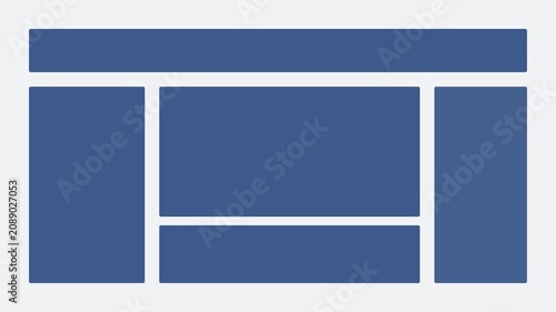 Minimalist ui dashboard layout animation with dynamic blue geometric interface 4k