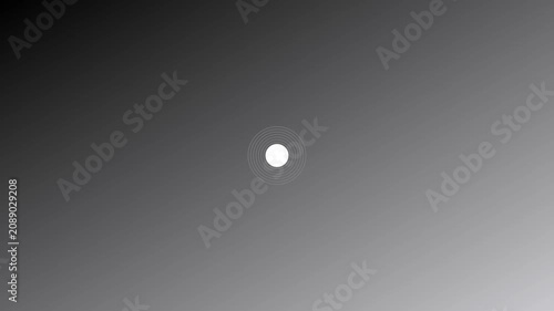 Minimalist pulsing 4k white circle animation on gradient background, for modern ui, and tech motion