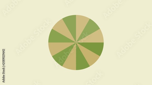 Rotating green and beige geometric circle pattern animation for modern motion and 4k background