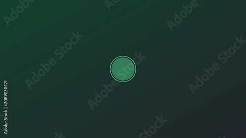 Pulsing green concentric circles motion animation 4k background