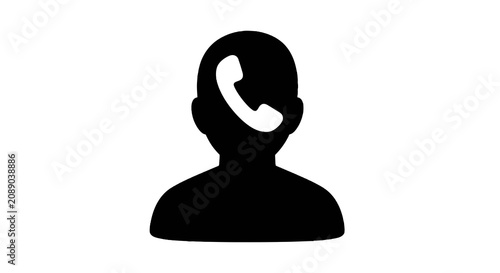 Billede på lærred Black silhouette of a person talking.