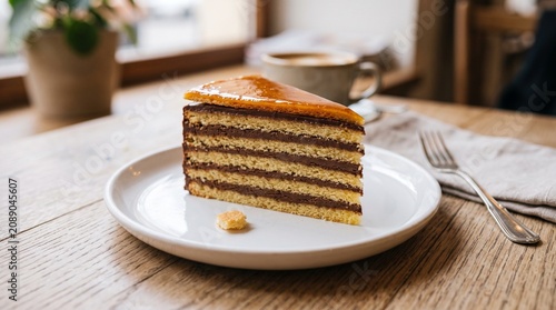 Tapety artystyczne Classic Hungarian Dobos Torte Cake Slice