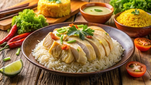Singapore chicken rice popular food in maxwell food centre