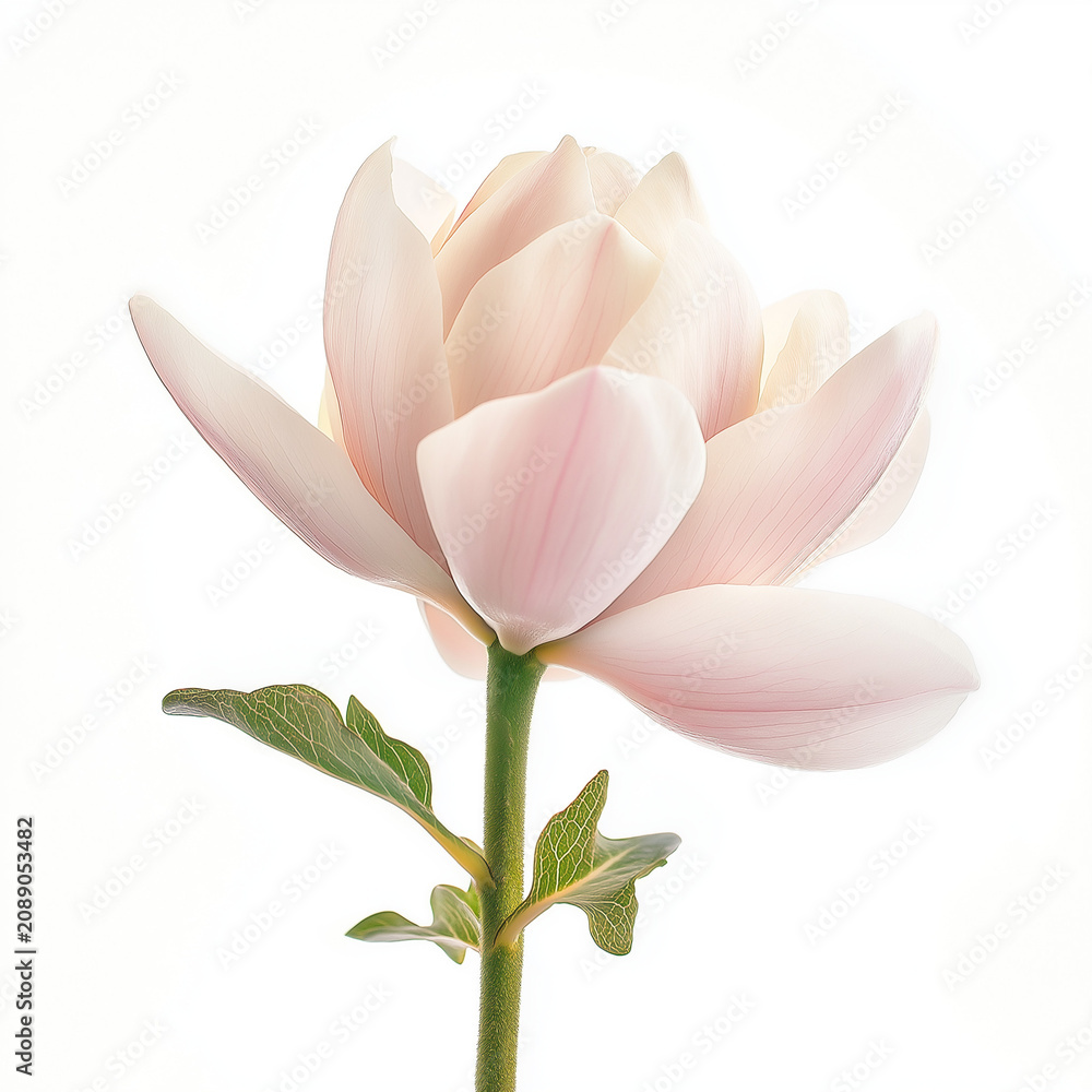 Obraz premium Soft pink magnolia flower isolated on white background