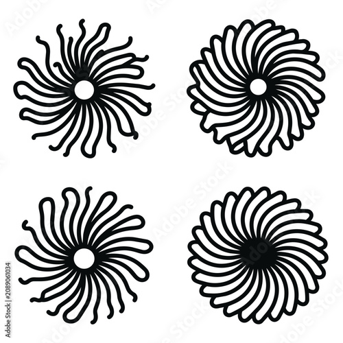 set of vector floral elements