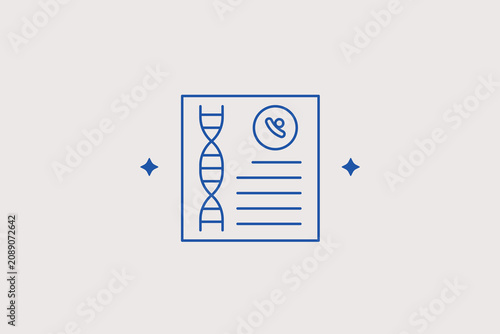 Foto DNA analysis report line icon for genetics
