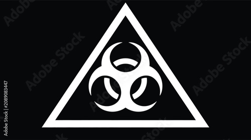 Biohazard icon vector symbol dangerous laboratory warning sign