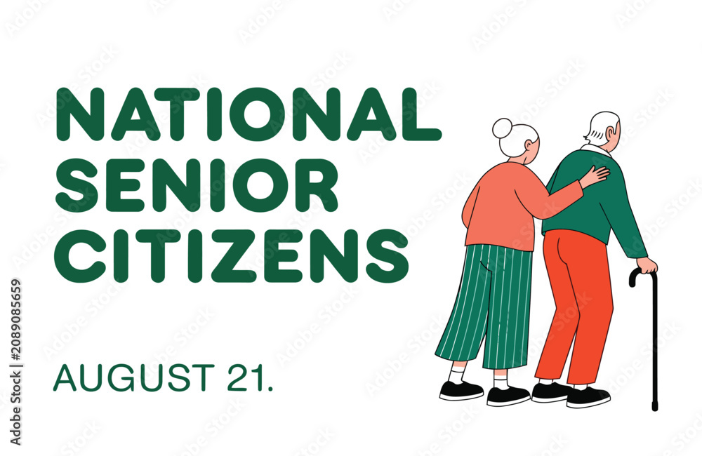 Obraz premium National Senior Citizens Day Minimalist Illustration