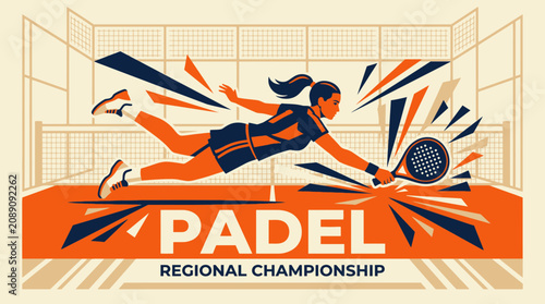 Dynamic Padel Player In Action Achieving Championship Glory