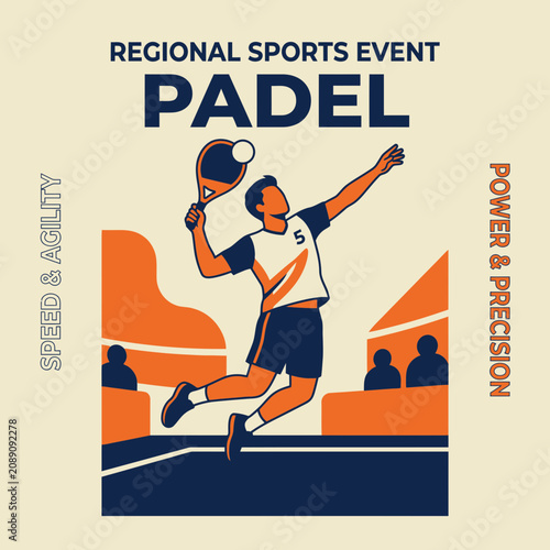 Dynamic Padel Player In Action At A Regional Sports Event