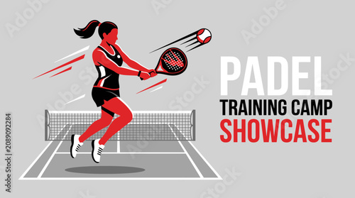 Dynamic Padel Player In Action At Training Camp Showcase Event