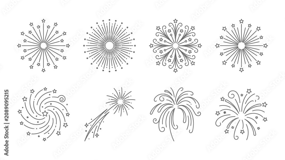 Obraz premium Falling stars and curved lines on minimalist white background vector illustration