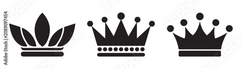 Tablou pe pânză Black royal crown vector silhouettes collection with diverse shapes and elegant designs for monarch icons
