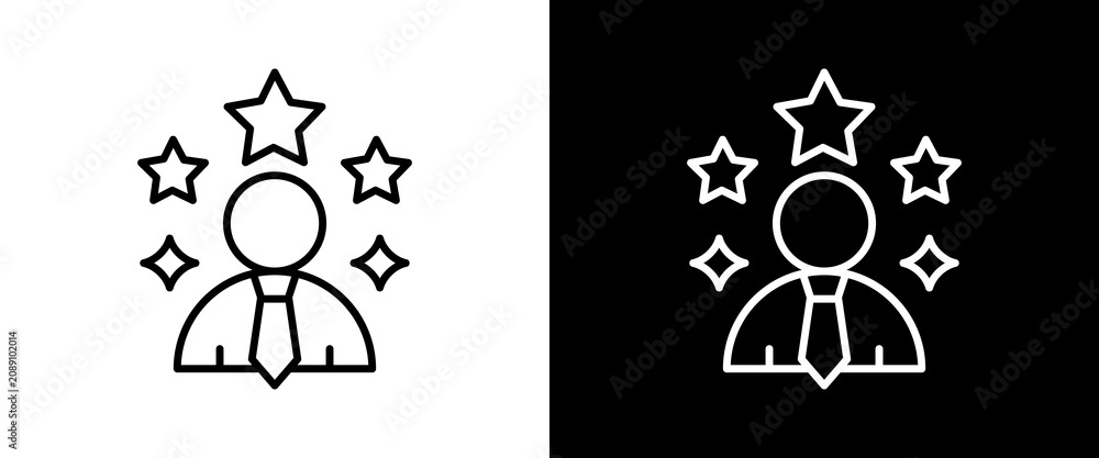 Fotografie Charisma white and black icon set design