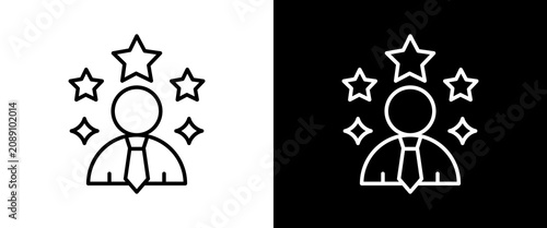 Cuadro en lienzo Charisma white and black icon set design