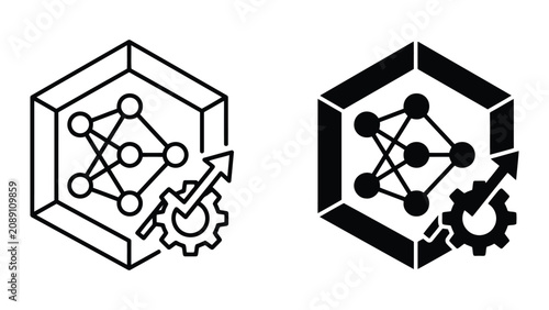 Machine learning and artificial intelligence system optimization icons