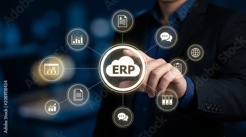 Cloud ERP Enterprise Resource Planning Digital Business Management Technology Platform