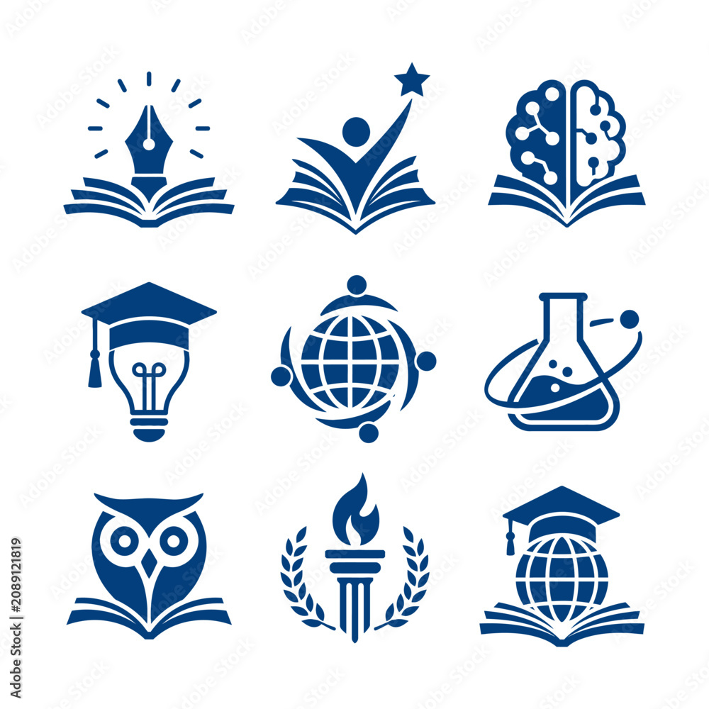 Fototapeta premium education university logos isolated set