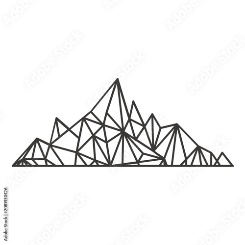 Minimalist Geometric Mountain Line Art