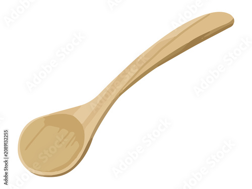 Canvastavla 手描き厚塗りの木製スプーンイラスト 食器素材