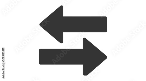 Canvastavla Minimalist black arrows indicating exchange concept and bidirectional flow