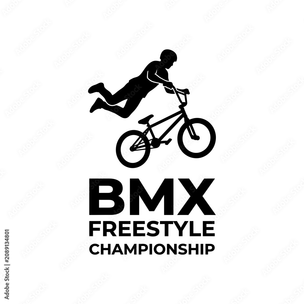 Obraz premium Dynamic Bmx Freestyle Championship Silhouette Graphic Art
