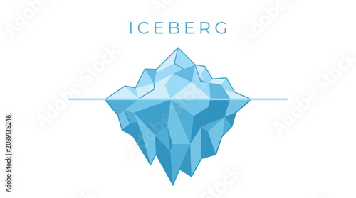 Obraz na plátně Iceberg Illustration - Hidden Depths of The Ocean and Cold Nature
