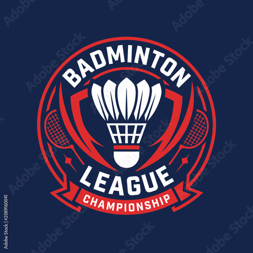 Dynamic Badminton League Championship Emblem Design For Sporting Events