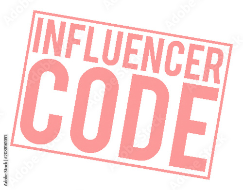 Influencer Code Word Text on Transparent Background