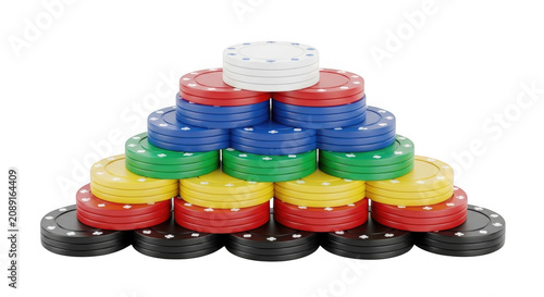 Colorful stacked toy blocks pyramid