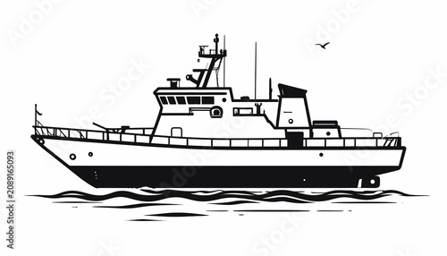Foto Large Vessel Sailing On The Water.