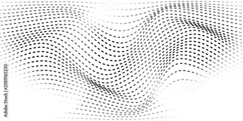 Bild auf Leinwand Abstract simple black lines minus wave pattern