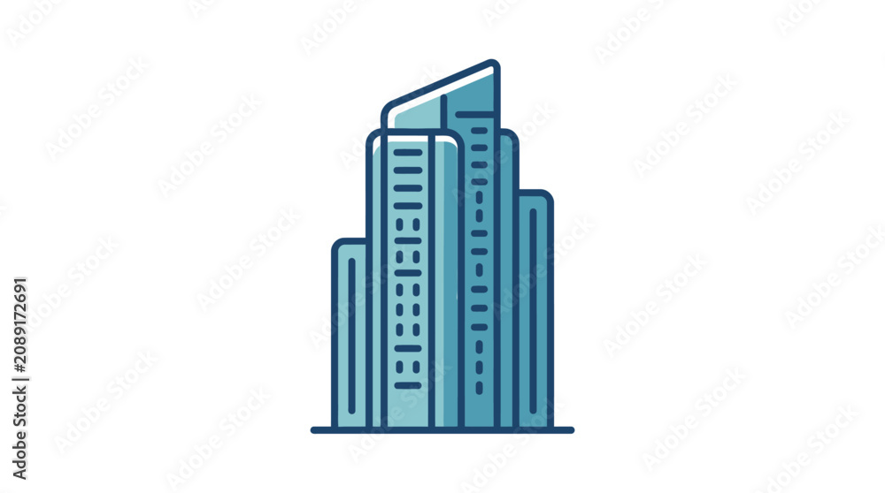 Fototapeta premium Modern Skyscraper Building Icon