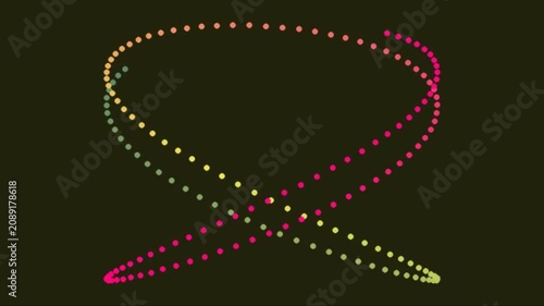 animate colorful dots forming heart shape