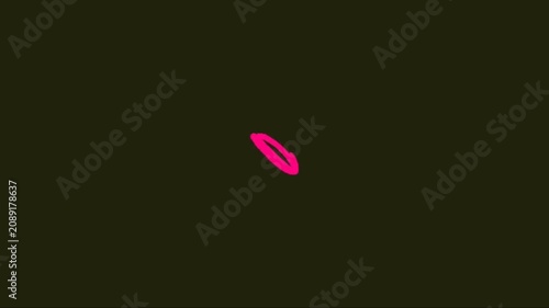 animate neon pink and green dotted ring shapes moving