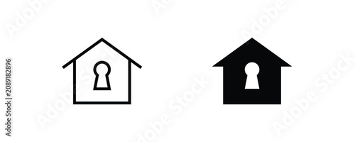 House and key icon. home icons button, vector, sign, symbol, logo, illustration, editable stroke, flat design style isolated on white