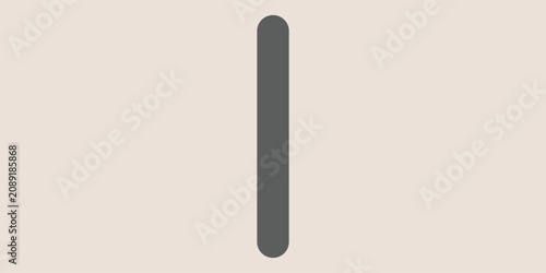 Foto Vertical rounded gray pill bar icon.