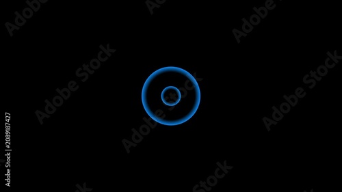 Digital radio waves screen animation on black background. Radial fade wave for sound, swirl, radio and sonar. Abstract background, radial, fade, sound, swirl, sonar,