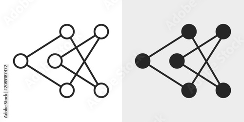 Bild auf Leinwand Deep Learning Icon represents advanced neural networks and intelligent data processing