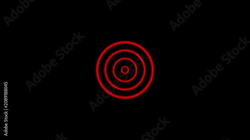 Abstract neon radar screen technology with radio wave signal animation. white color radio waves animation. sound, sonar, scan, pulse, frequency, wireless, 