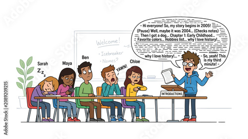 Tableau sur toile Boredom in the Classroom: A teacher's enthusiastic presentation about history fails to engage a classroom of students, with most showing signs of extreme boredom and sleepiness