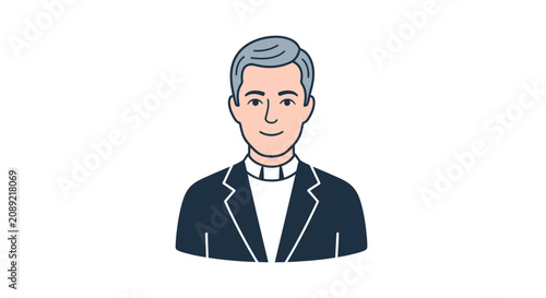 Bild auf Leinwand Illustration of a priest in formal clerical attire.