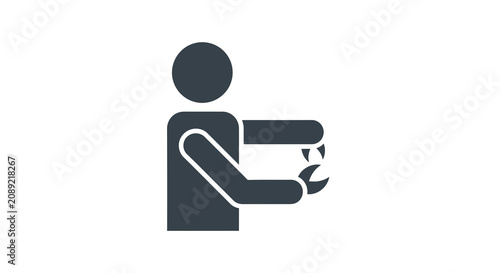 Cuadro en lienzo Person holding a smartphone with a broken screen.