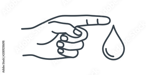 Bild auf Leinwand Blood Test Finger Prick Vector Icon