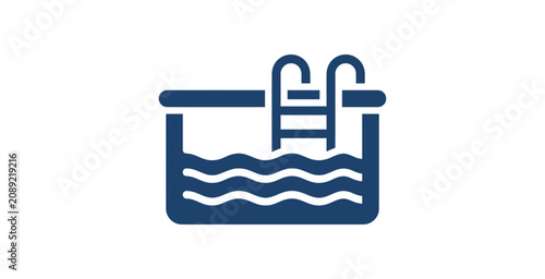 Flat Design Swimming Pool Vector Icon