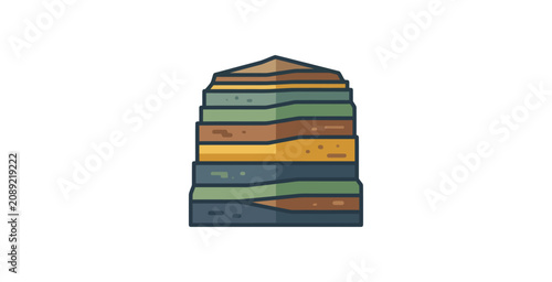 Geological Soil Strata Cross Section Vector Illustration
